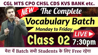 Class 02 The Complete Vocabulary Batch on YouTube by Jaideep Sir|CGL CPO CHSL MTS CDS..for all exams