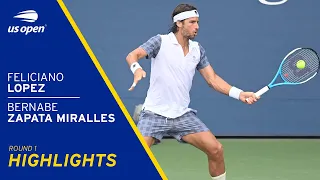 Feliciano Lopez vs Bernabé Zapata Miralles Highlights | 2021 US Open Round 1