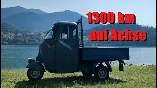 Mit einer Piaggio  Ape von 1963 über die Alpen