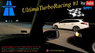 UltimaTurboRacing - Renault Megane GT Vs Volvo C70 vs Saab 9-5 AERO / ROLL RACING / Выпуск #1