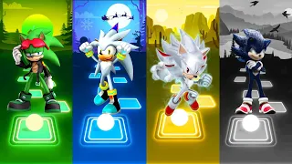 Green Sonic vs Dark Sonic vs Hyper Sonic vs Sonic | Sonic Team The Hedgehog Tiles Hop