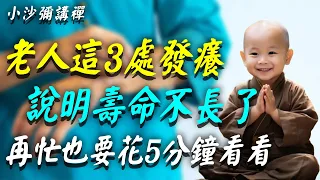 老人身上這3處「發癢」，說明壽命不長了！如果你一個都不占，活到100歲沒問題！#小沙彌講禪 #佛教 #佛法