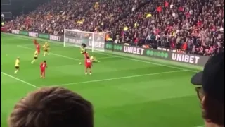 Mohammed Salah’s wonder goal against Watford. Watford fans clap the goal…