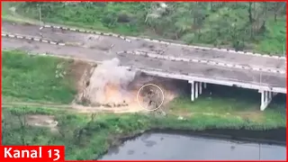 Ukrainian army launches kamikaze drone attack on Russians hiding under a bridge