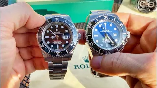Rolex Deepsea and Rolex Sea-dweller comparison.
