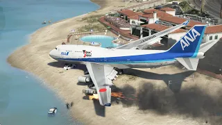 Boeing 747 Emergency Landing At Beach Resort Due To Engine Failure | GTA 5