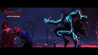 Miles Morales knocks out Spiderman from Spider-Man - Into the Spider-Verse