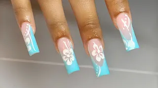 BLUE SPRING POLYGEL NAILS ✨🌸🩵 Watch Me Work