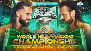 WWE Wrestlemania 40 Seth "Freakin” Rollins Vs Drew McIntyre Oficial Match Card