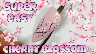 🌸 EASY CHERRY BLOSSOM | Gel polish nail art design | Spring flowers