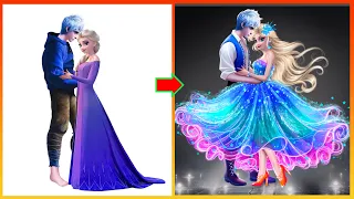 Frozen Elsa & Jack Frost Glow Up new style - Frozen Art Compilation Elsa Anna