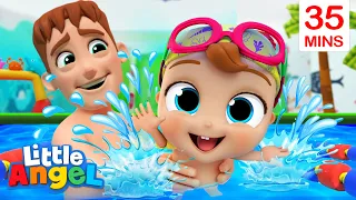 Let's Get Ready For Swimming Lessons | Little Angel Kids Songs & Nursery Rhymes