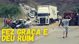 Foi ultrapassar E deu Errado/ caminhao/ trucks/ caminhoes ao extremo.