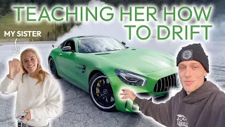 Teaching MY SISTER how to do DONUTS with her AMG GTR - OG Schaefchen