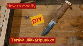 How to modify a Terävä Jääkäripuukko knife || Stacked leather handle, no coating, convex