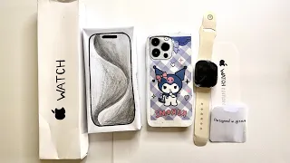 [ 💵Paper diy💵] Apple watch, Iphone 15pro, phone case unboxing 📲| asmr