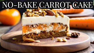 Healthy Raw Vegan Carrot Cake Recipe (No Sugar, No Dairy) with Cashew Frosting