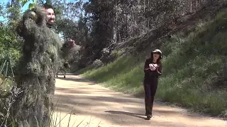 Bushman Prank at Peters Canyon! Almost get hit! Very funny!