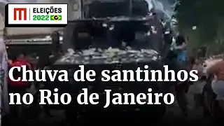 Caveirão do Bope é engolido por santinhos no RJ