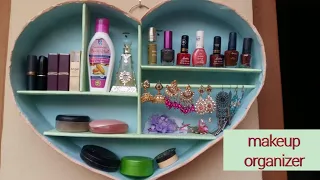 DIY makeup organizer|Heart shape beauty box|Multi purpose Room organiser|Makeup box