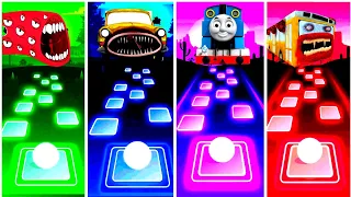 Train Eater vs Car Eater vs Thomas Train vs Bus Eater I Tiles Hop EDM Rush Games