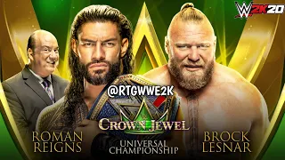 WWE 2K20 Roman Reigns vs Brock Lesnar Crown Jewel 2021 Prediction Match Gameplay