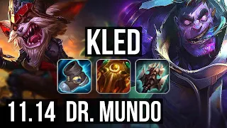 KLED vs DR. MUNDO (TOP) | Rank 3 Kled, 6 solo kills, 400+ games, Dominating | TR Challenger | v11.14