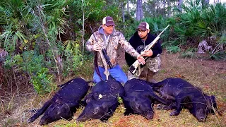 Wild Boar Ambush! 4 Giant Hogs!!!{Catch Clean Cook} Filipino Style