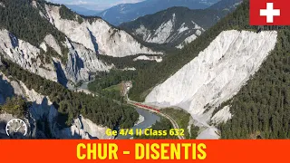 Cab Ride Chur - Disentis/Mustér along Switzerland’s Grand Canyon (RhB) train driver's view in 4K