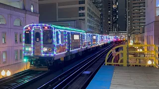 CTA Christmas train in downtown Chicago IL! 11/24/23