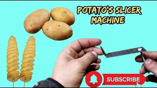how to make spiral potato cutter at home | Diy spiral potato slicer.