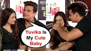 Prince Narula Showing Love To Girlfriend Yuvika Chaudhary At Priyank Sharma Birthday Party