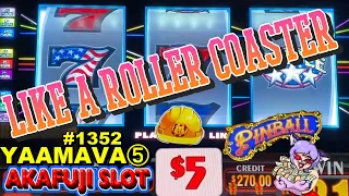 YAAMAVA ⑤ High Limit Jackpots Pinball, Triple Double Stars, Super Times Pay Huff N Puff Slot 赤富士スロット