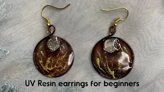 UV resin earrings for beginners #resinjewellery  #resinart