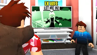 I Became A BLOXBURG BABYSITTER.. CRAZY Wife Tried To Break In! (Roblox)