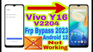 Vivo Y16 (V2204) Android 12 Frp Bypass | New Trick 2023 | Without Pc/Bypass Google Lock 100% Working