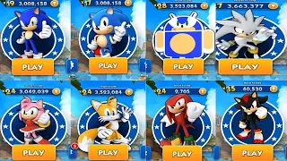 Sonic Dash All 52 Characters Unlocked - Movie Sonic Movie Knuckles Werehog Shadow Pacman Baby Sonic