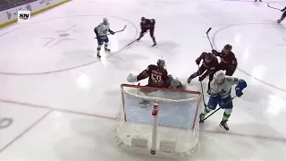 Andrei Kuzmenko scores vs Coyotes and ties Pavel Bure's rookie record (16 mar 2023)