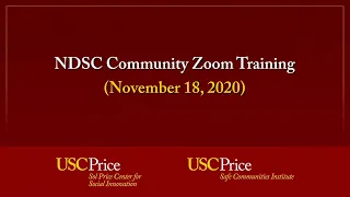 NDSC Community Zoom Training (November 18, 2020)