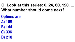 Q. Look at this series: 6, 24, 60, 120, ...What number should come next? | Upsc csat Preparation its