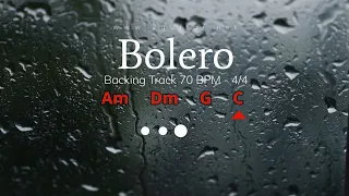 Nhạc nền Bolero 70BPM nhịp 4/4 vòng hợp âm Am Dm G C. Backing Track Bolero (Chord progression 6251)