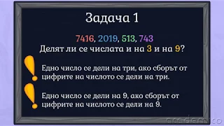 Признаци за делимост (решени задачи) - Математика 5 клас | academico