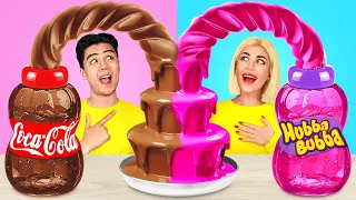 Rich Girl vs Broke Girl Chocolate Fondue Challenge | Extreme Food Battle by RATATA COOL