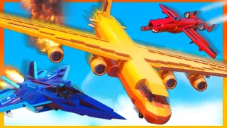 2v2 Taking Down CARGO Planes in FIGHTER JETS! (Airborne Challenge REMATCH) | Trailmakers Multiplayer