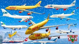 GTA V: Every Jet Airplanes Winter Snowy Best Extreme Longer Crash and Fail Compilation