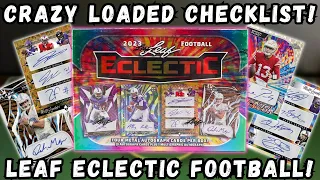 BEST CHECKLIST EVER?! 2023 Leaf Eclectic Football Hobby Box!