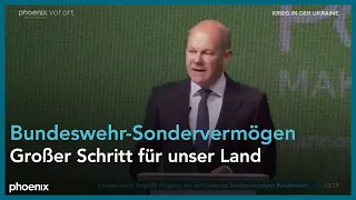 Olaf Scholz zum Sondervermögen Bundeswehr im Kontext des Ukraine-Kriegs am 30.05.22