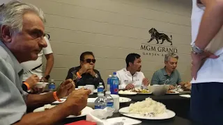 Pacquiao eating after weigh in