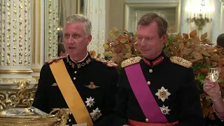 King Philippe & Queen Mathilde Of The Belgians State Dinner In Luxembourg
