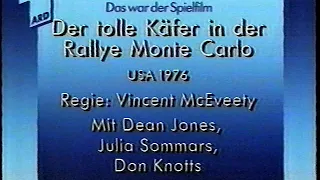 ARD Abspanntafel 'Der tolle Käfer in der Rallye Monte Carlo' 80er 90er